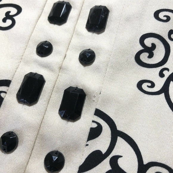 Carole Little Women's Size 3X Beige Black Embellished 3/4 Sleeve Blazer Jacket - Picture 8 of 12